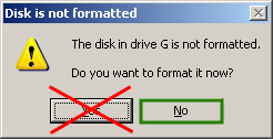 Disk Not Formatted